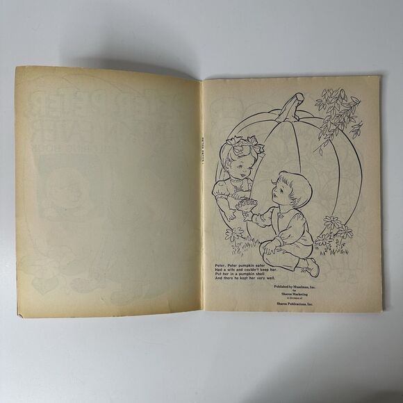 Vtg Peter Peter Pumpkin Eater Coloring Book Fairy Tales Nursery Rhymes Uncolored - Picture 3 of 9